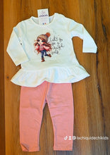 Cargar imagen en el visor de la galería, Conjunto legin "Gorrito ponpon" blanco/rosa 12 a 36 meses | Invierno