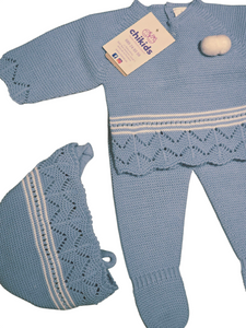 Conjunto lana 3 piezas "1050" de 0 a 3 meses color azafata | Canastilla