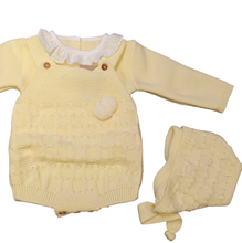 Cargar imagen en el visor de la galería, Conjunto lana 3 piezas &quot;1807&quot; de 0 a 6 meses color amarillo | Canastilla