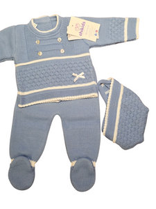 Conjunto lana 3 piezas "1028" de 0 a 3 meses color azafata | Canastilla
