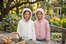 Cargar imagen en el visor de la galería, Abrigo reversible rosa/beig 4 a 12 años | Invierno