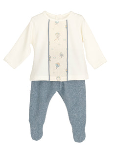 Conjunto polaina "Anemoi" azul 0 a 6 meses |Calamaro