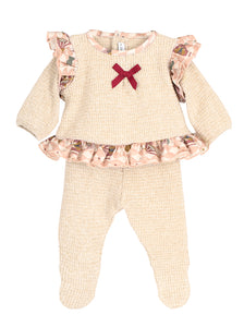 Conjunto polaina "Mistral" rosa 0 a 6 mes | Calamaro