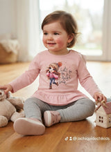 Cargar imagen en el visor de la galería, Conjunto legin "Gorrito ponpon" rosa/gris 12 a 36 meses | Invierno
