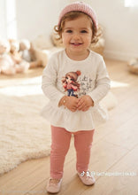 Cargar imagen en el visor de la galería, Conjunto legin "Gorrito ponpon" blanco/rosa 12 a 36 meses | Invierno