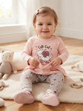 Cargar imagen en el visor de la galería, Conjunto legin "Gatitos" rosa/gris 12 a 36 meses | Invierno