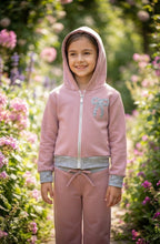 Cargar imagen en el visor de la galería, Conjunto chaqueta "lazo" rosa/gris 2 a 12 años | Invierno