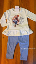 Cargar imagen en el visor de la galería, Conjunto legin "Gorrito ponpon" blanco/azul 12 a 36 meses | Invierno