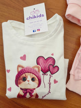 Cargar imagen en el visor de la galería, Chandal &quot;c❤️te&quot; 3 piezas 3 a 18 meses , 2 colores