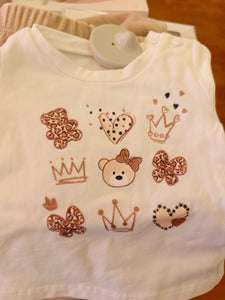 Conjunto 3 piezas "osito corazon" 1 a 12 meses