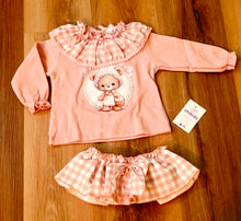 Cargar imagen en el visor de la galería, Conjunto "osito rosa vichy" 12 a 36 meses | invierno