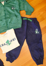 Cargar imagen en el visor de la galería, Chandal 3 piezas  "Dino champion" verde 12 a 36 meses | Invierno