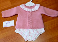 Cargar imagen en el visor de la galería, Conjunto lana color rosa nude 3 a 12 meses | Canastilla