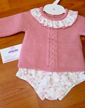 Cargar imagen en el visor de la galería, Conjunto lana color rosa nude 3 a 12 meses | Canastilla