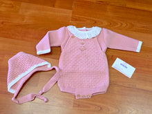 Cargar imagen en el visor de la galería, Conjunto lana 3 piezas rosa empolvado 0 a 6 mes Ref 1960 | Canastilla