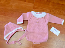 Cargar imagen en el visor de la galería, Conjunto lana 3 piezas rosa empolvado 0 a 6 mes Ref 1960 | Canastilla