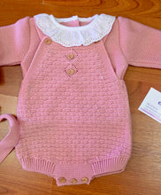 Cargar imagen en el visor de la galería, Conjunto lana 3 piezas rosa empolvado 0 a 6 mes Ref 1960 | Canastilla