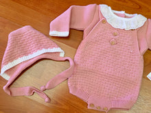 Cargar imagen en el visor de la galería, Conjunto lana 3 piezas rosa empolvado 0 a 6 mes Ref 1960 | Canastilla