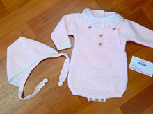 Cargar imagen en el visor de la galería, Conjunto lana 3 piezas rosa bebe 0 a 6 mes Ref 1960 | Canastilla
