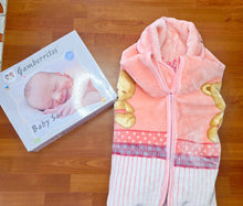 Cargar imagen en el visor de la galería, Baby sac / Saco dormir clasico que se transforma en manta "ositos" rosa | Canastilla