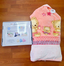 Cargar imagen en el visor de la galería, Baby sac / Saco dormir clasico que se transforma en manta "ositos" rosa | Canastilla