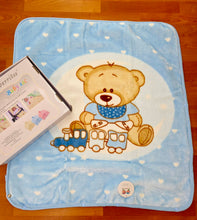 Cargar imagen en el visor de la galería, Baby sac / Saco dormir clasico que se transforma en manta "oso" azul ref 1132 | Canastilla