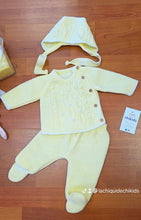Cargar imagen en el visor de la galería, Conjunto lana 3 piezas 0 a 3 meses Amarillo Ref. | Canastilla