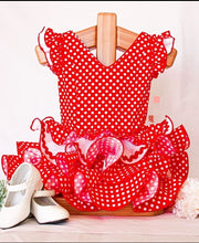 Cargar imagen en el visor de la galería, Vestido Flamenca &quot; Lolita&quot; Rojo/blanco