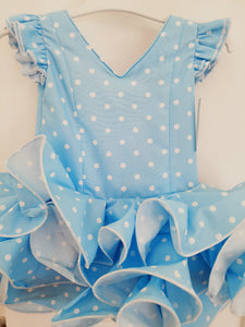 Vestido Flamenca "Paquera" celeste de 0 a 6 años