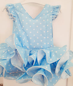 Vestido Flamenca "Paquera" celeste de 0 a 6 años