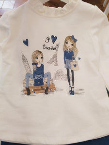 Conjunto "I Love travel" azul 2 a 14 años