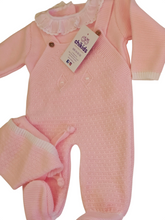 Cargar imagen en el visor de la galería, Conjunto lana 3 piezas color rosa 0 a 6 meses | Canastilla