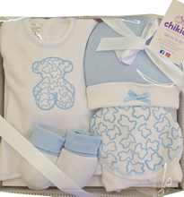 Cargar imagen en el visor de la galería, Set prenatal 5 piezas &quot;Touss&quot; celeste | Canastilla