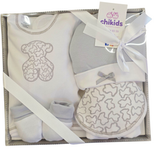Cargar imagen en el visor de la galería, Set prenatal 5 piezas &quot;Touss&quot; gris | Canastilla