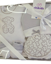 Cargar imagen en el visor de la galería, Set prenatal 5 piezas &quot;Touss&quot; gris | Canastilla