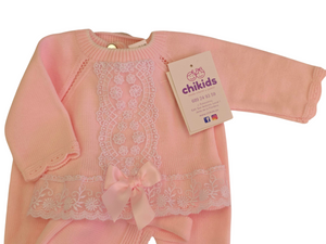Conjunto lana 3 piezas encaje rosa 0 a 6 mes | Canastilla

Ref c9022