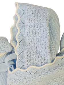Conjunto lana 3 piezas celeste "1690" 0 a 6 meses | Canastilla