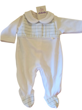 Cargar imagen en el visor de la galería, Pelele &quot;ref 04&quot; blanco/gris terciopelo | Canastilla