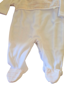 Pelele "ref 04" blanco/rosa terciopelo | Canastilla