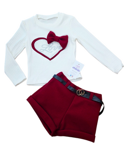 Conjunto "Love Lara" granate 4 a 14 años