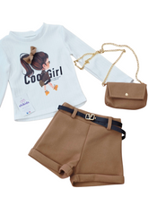 Cargar imagen en el visor de la galería, Conjunto 3 piezas &quot; Sofia&quot; camel 4 a 14 años