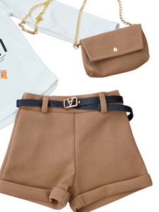 Conjunto 3 piezas " Sofia" camel 4 a 14 años