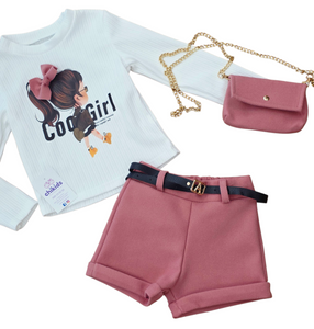 Conjunto 3 piezas " Sofia" rosa 4 a 14 años