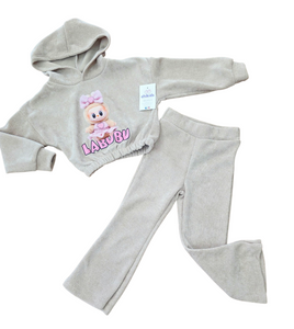 Conjunto "Labubuu" color arena/rosa de 4 a 14 años