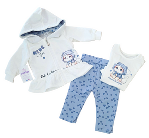 Conjunto legin 3 piezas "Oh lala" en 3 colores