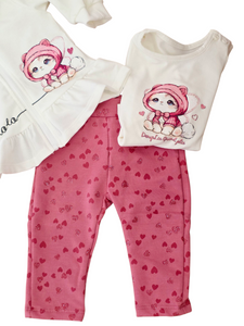 Conjunto legin 3 piezas "Oh lala" en 3 colores