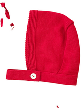 Cargar imagen en el visor de la galería, Conjunto lana 3 piezas 0 a 6 meses rojo/blanco