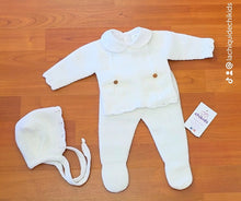 Cargar imagen en el visor de la galería, Conjunto lana 3 piezas 0 a  6 meses blanco Ref. | Canastilla