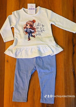 Cargar imagen en el visor de la galería, Conjunto legin "Gorrito ponpon" blanco/azul 12 a 36 meses | Invierno