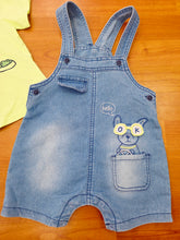 Cargar imagen en el visor de la galería, Conjunto peto vaquero+camiseta "perrito" verde ref sno5574 | Coleccion primavera verano